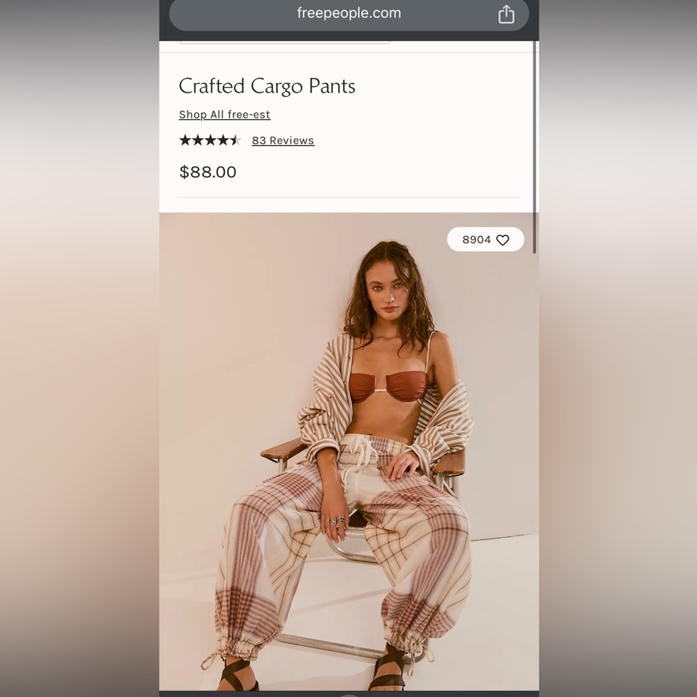 NWT FREE PEOPLE CRAFTED CARGO PANTS